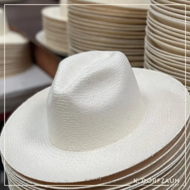 CRIMIE PANAMA HAT DANIEL【XL】 Daniel Cremieux Unisex Woven Straw Fedora Hat with Blue